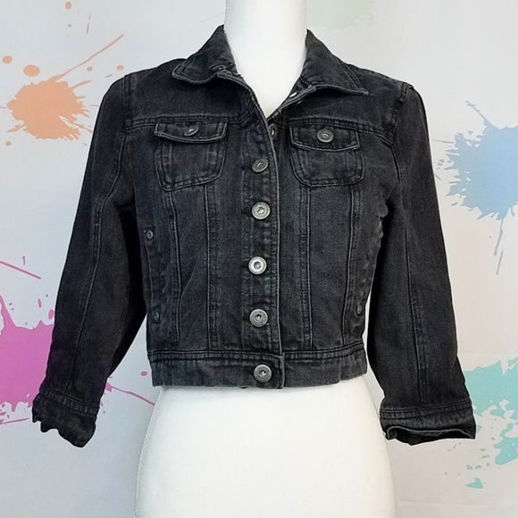 Highway Jeans Jackets & Blazers - HIGHWAY JEANS Black Denim Crop Jacket - Women's M